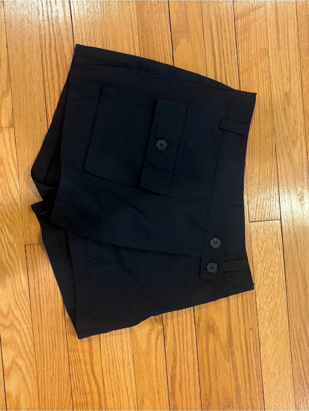 Bershka Black Button Skort